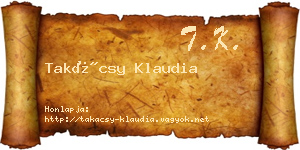 Takácsy Klaudia névjegykártya
