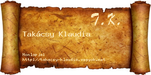 Takácsy Klaudia névjegykártya